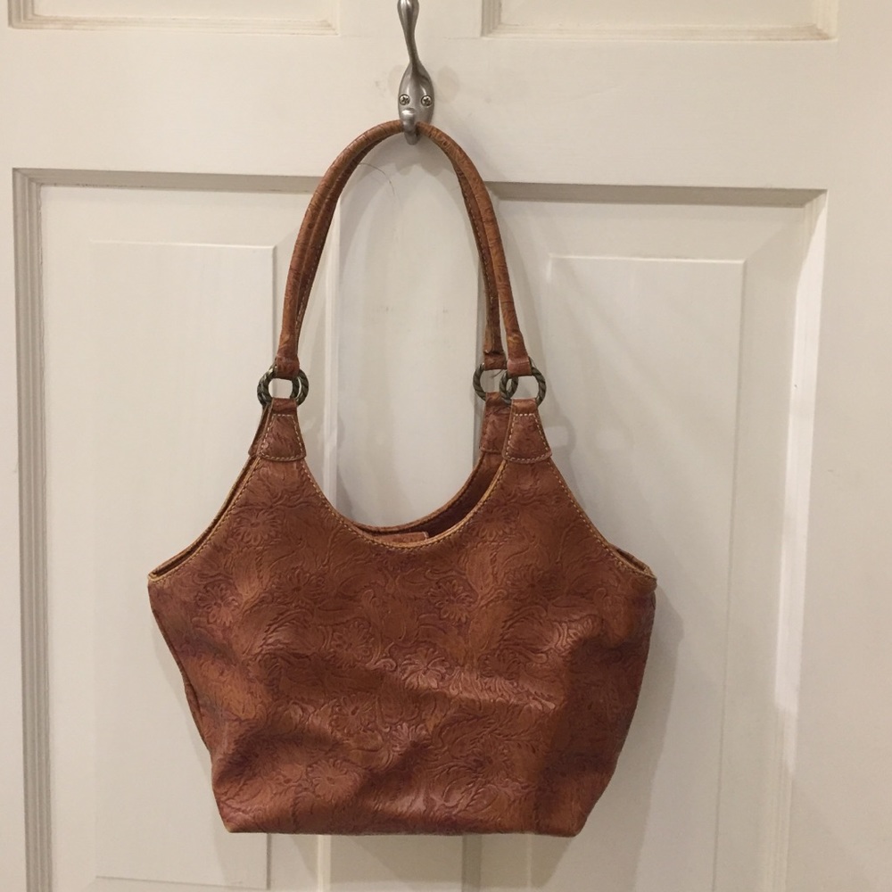 Nine West rust color stamped purse
